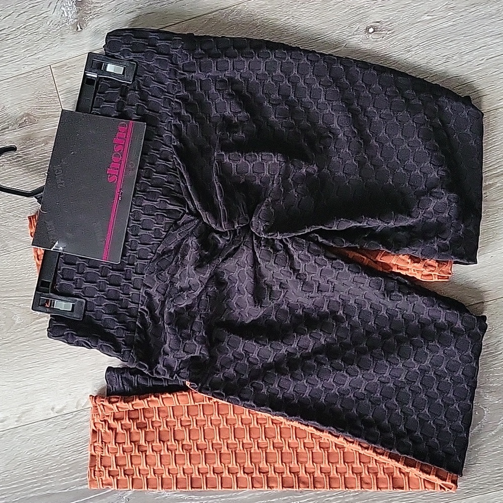 Shosho Waffle Leggings (2 pairs) Copper Black
